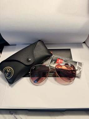 Ray-Ban RB3025 Aviator Metal Sunglasses Rose Gold Gradient Frames Only